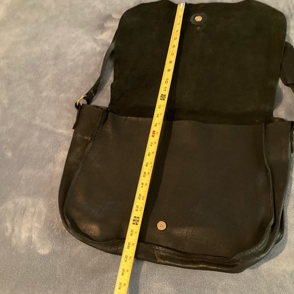 New Large Leather Cross Body Bag by Oldrie Shoulder Messenger Bag Satchel Black - Picture 13 of 15